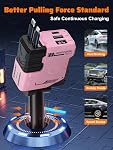 Retractable Car Charger with Retractable Cables (31.5 inch), 4 in 1 Super Fast Car Phone Charger, 2 USB Ports Car Charger Adapter, Compatible with iPhone 15 14 13 12 11 Pro Max, iPad, Pixel