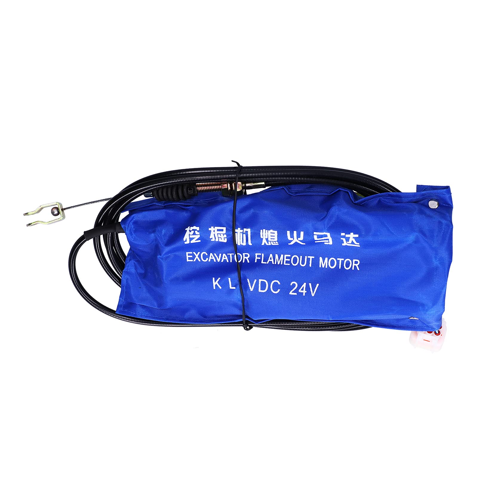 Motor Stop Solenoid, Solenoide Spegnimento Elettrico per Motore Escavatore SY, Ricambio Motore, 24V, Lunghezza Cavo 3.2 metri, per Escavatore SY 235, Controllo Industriale