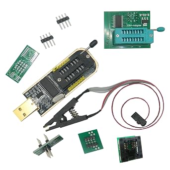 CH341A 24 25 Series Flash Module DIY Kit SOIC8 SOP8 Test Clip Flash IC Clips SPI Flash 1.8V Adpter SOP8 SOIC8 to DIP8 Adapter Socket Converter Programmer BIOS with USB Programmer Kit