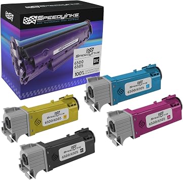 SPEEDYINKS Toner Cartridge Compatible with Xerox 106R01597 & Xerox 6505 3,000 Pages Black, Cyan, Magenta, Yellow, 4-Pack for use in Phaser 6500, 6500/DN, 6500N