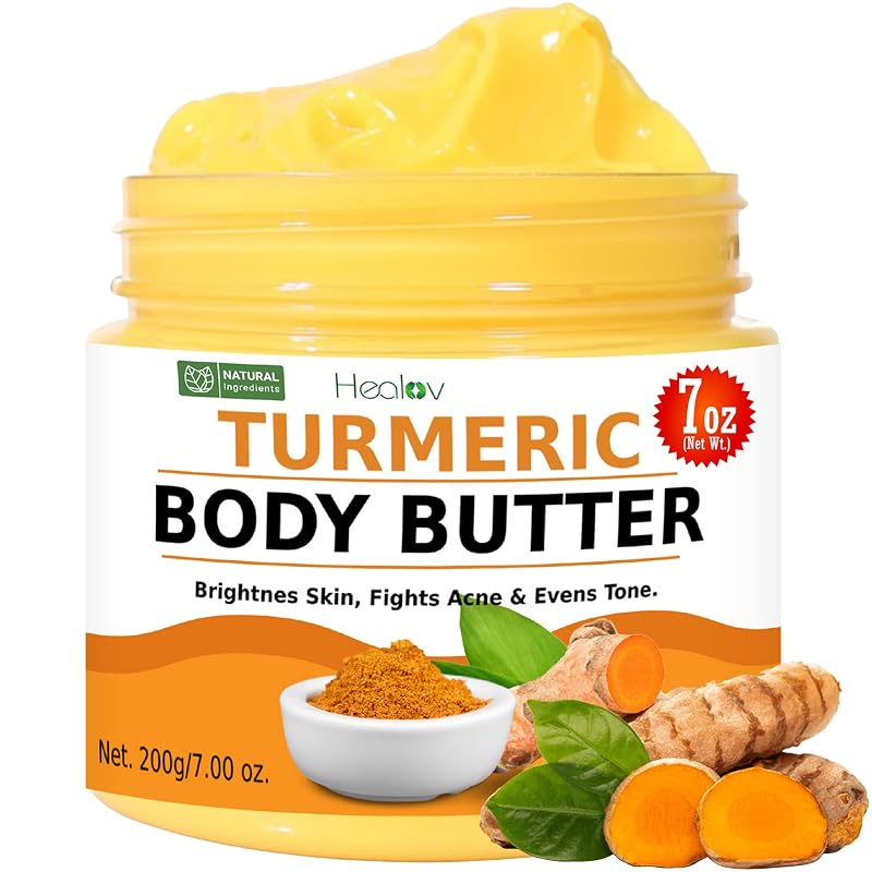 Manteiga corporal de cúrcuma Healov para rosto e corpo
