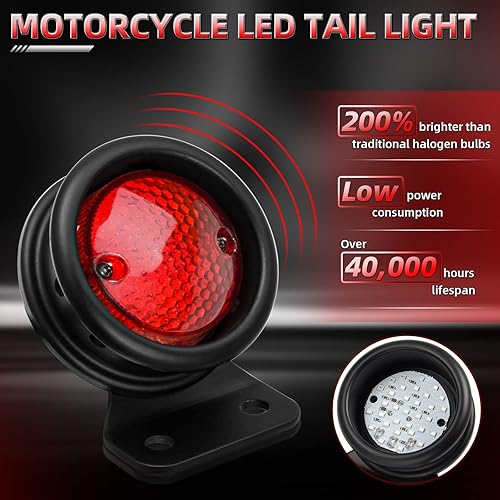 Miniatura 5 de Montaje lateral LED para placa. Luz trasera de freno y marcha, soporte para Harley Touring