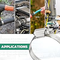 Vista 7 de 175 piezas Abrazaderas de manguera de acero inoxidable surtido ajustable 1/4"-2" (6-51mm) Abrazadera de manguera de accionamiento helicoidal