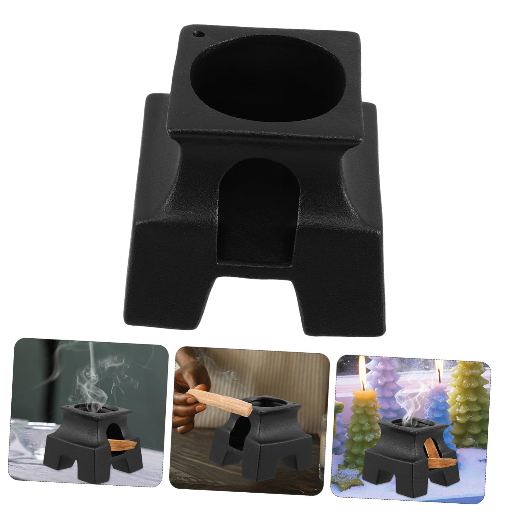 Keramik Palo Santo Halter und Räuchergefäß mit Ascheauffangplatte Schwarz Multifunktional für Meditation und Bürodekoration