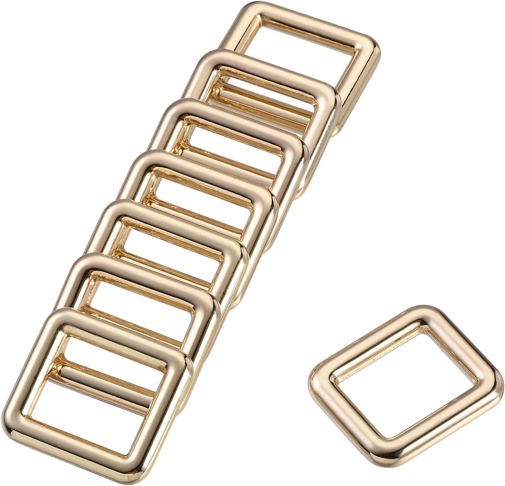 uxcell Metal Rectangle Ring Buckles 19x15mm for Bags Belts DIY Gold Tone 8pcs