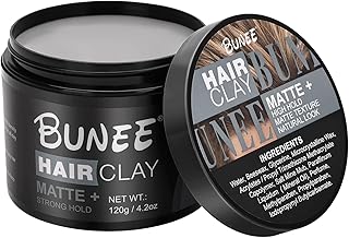 Arcilla para el cabello, súper alta sujeción, acabado mate, ingredientes orgánicos que promueven la salud del cabello y el cuero cabelludo, para peinados de textura natural (4.23 oz)