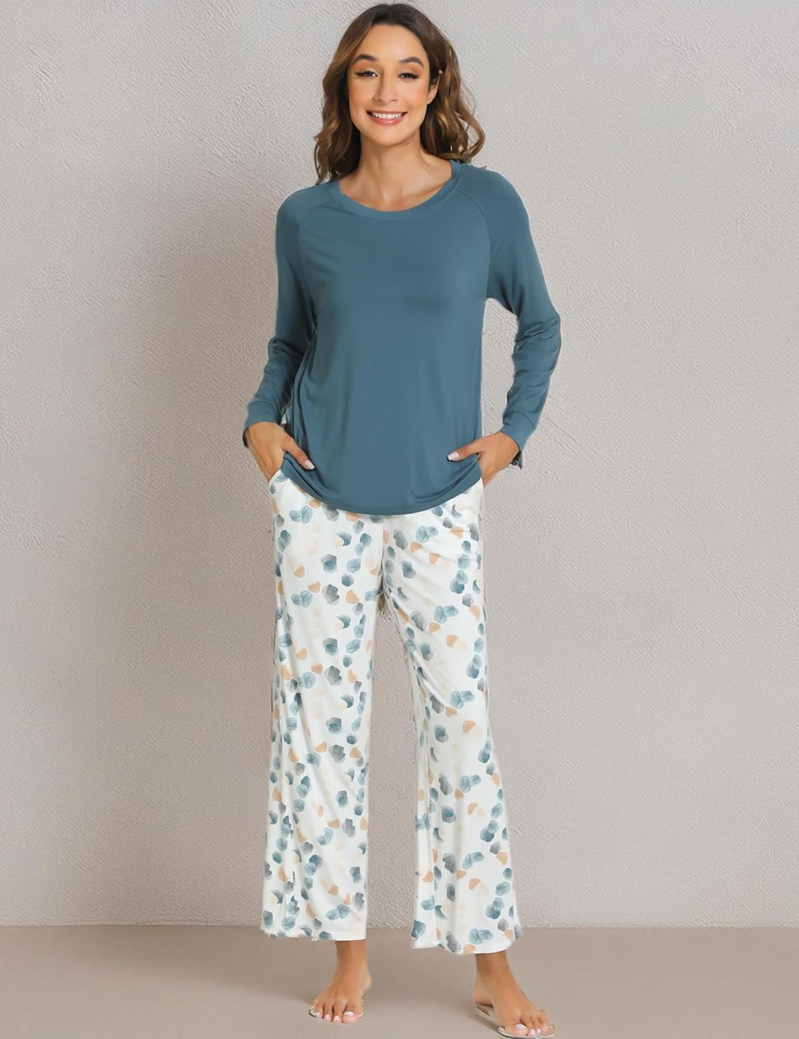 GYS Women's Pajama Sets Long Sleeve Sleepwear Comfy 2 Piece Ladies Pj Sleep Set, Viscose Made from Bamboo - Image 6