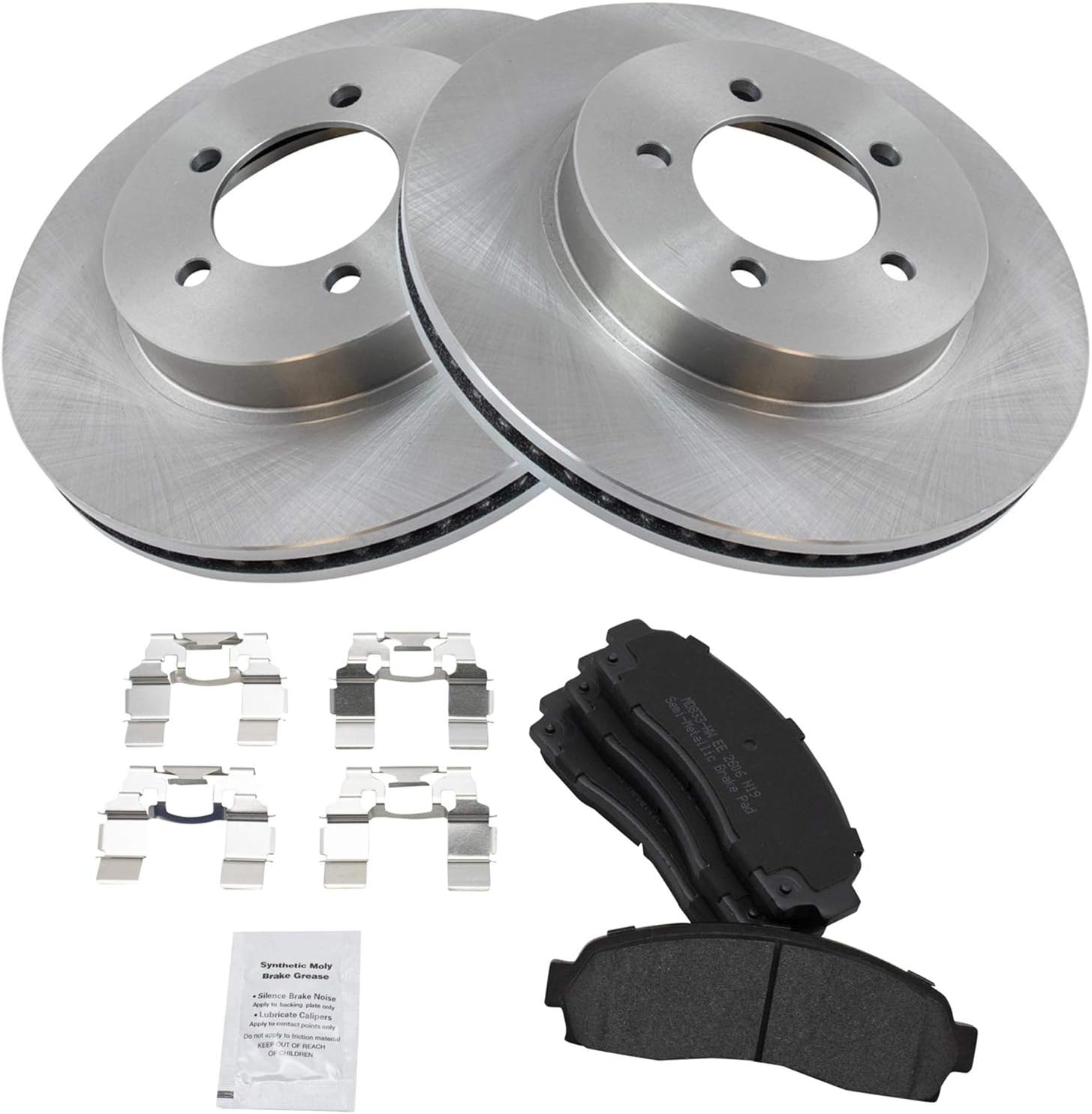 TRQ Front Brake Pad & Rotor Kit Brake Pads Brake Rotor Semi-Metallic Compatible with 2002-2005 Ford Explorer Mercury Mountaineer