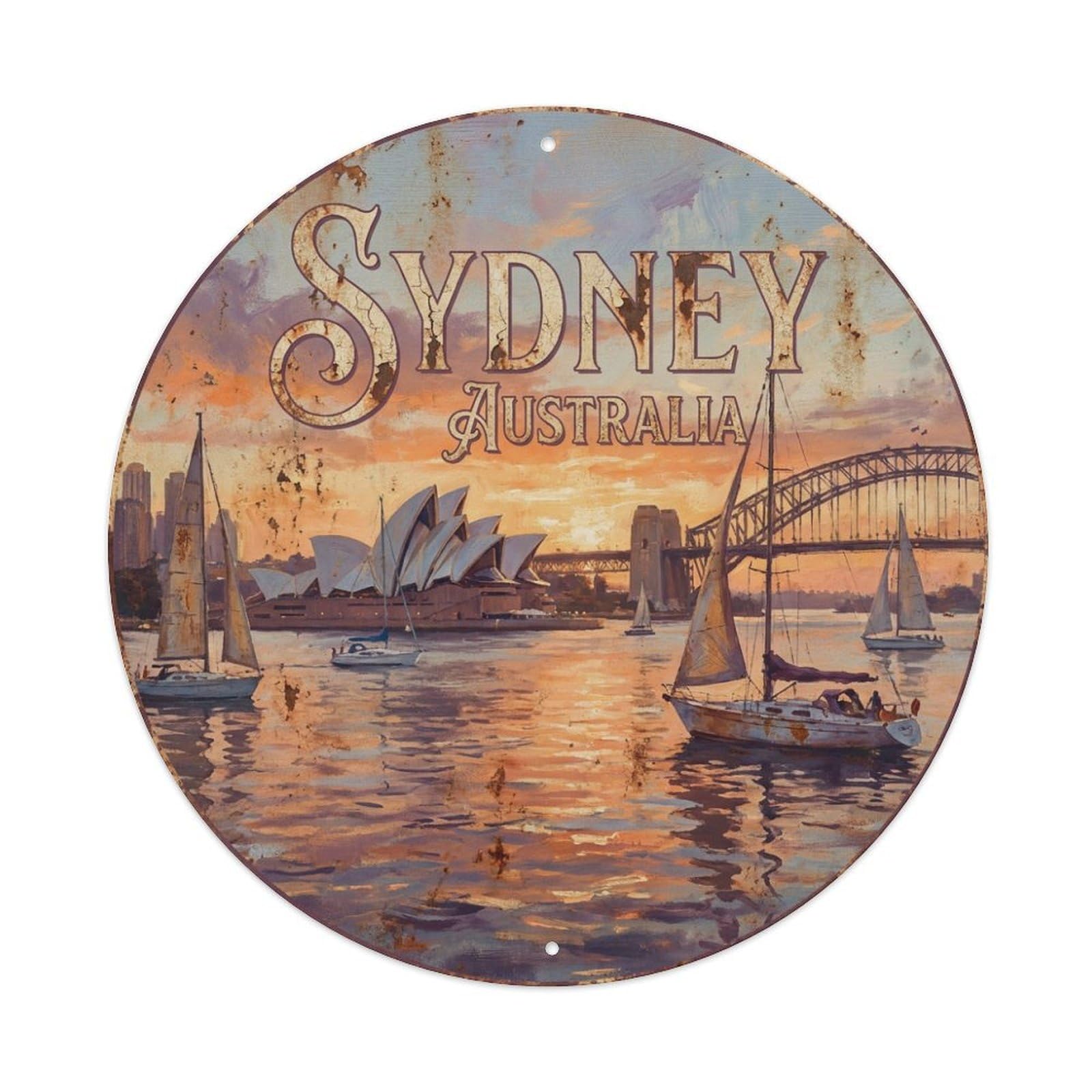 Vintage Travel Sydney Australia Nomad Metal Tin Sign
