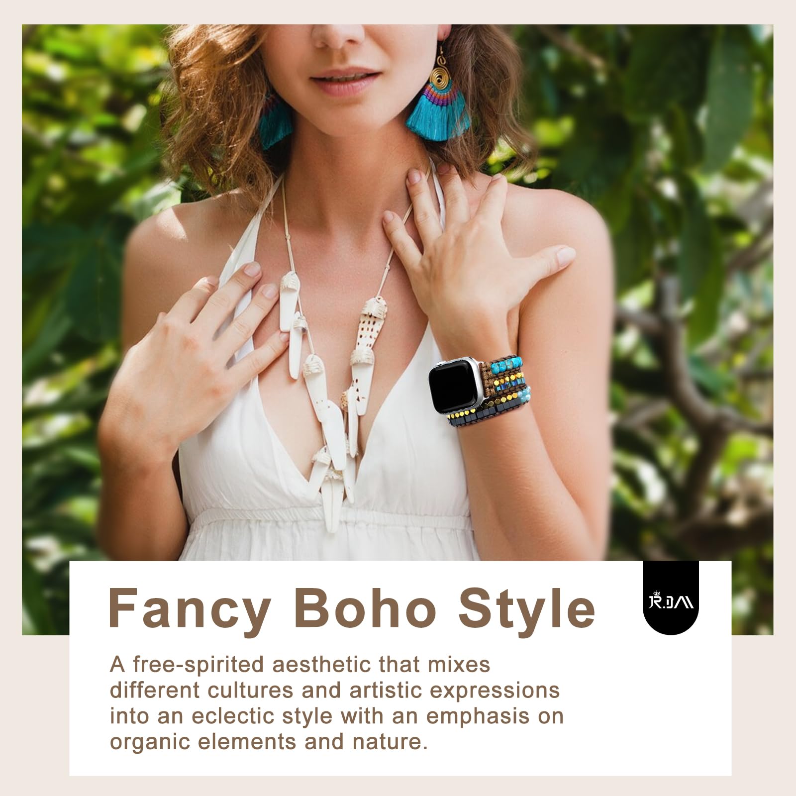 Adjustable Apple I Watch stone turquoise band Women main image 2