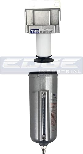 Miniatura 3 de Filtro de partículas en línea de aire comprimido de alto flujo resistente con cuenco de metal puertos NPT de 34 pulgadas 140 CFM vidrio de visión