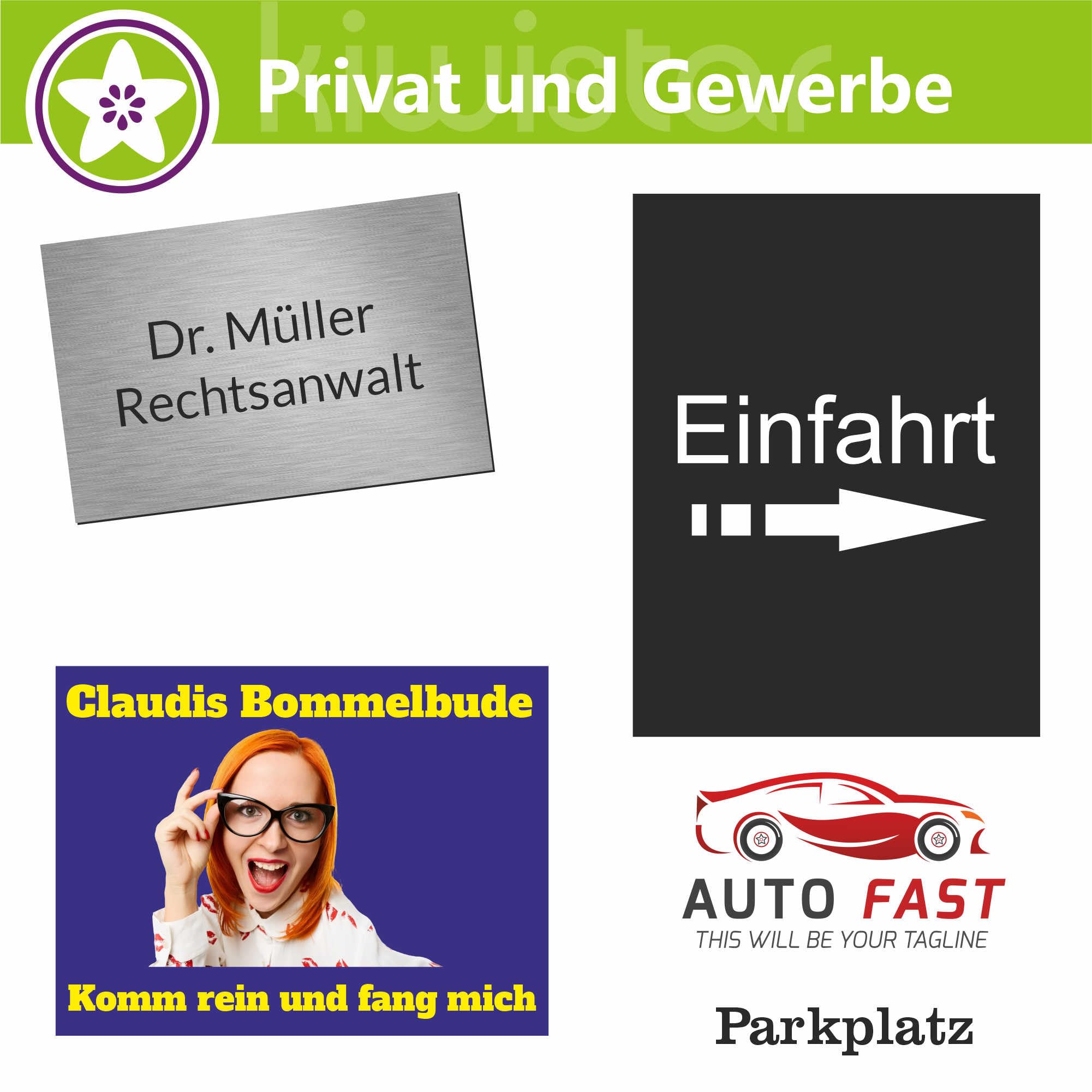 Kiwistar UG - Schilder selbst gestalten - Schild personalisiert 3mm - Firmenschild - DIN A1 quer - 840x594 mm bedruckt - personalisierte Geschenke - Dekoration Wohnung, Werkstatt, Büro - Firmenlogo