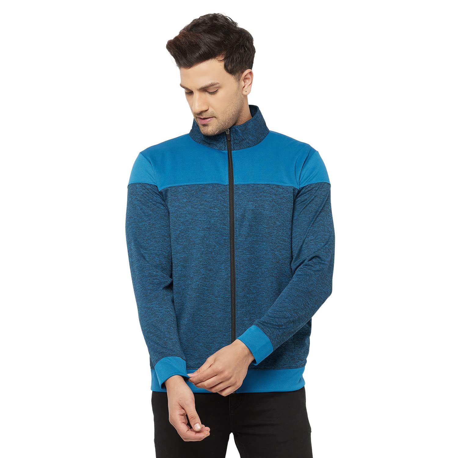 GlitoMens Zip Up Polyester Full Sleeves High Neck Jackets | Winter Wear | Side Pockets | Regular Fit Jacket For Men, Track Top For Travelling, Gym & Sports Wear | Lightweight Jackets for Men