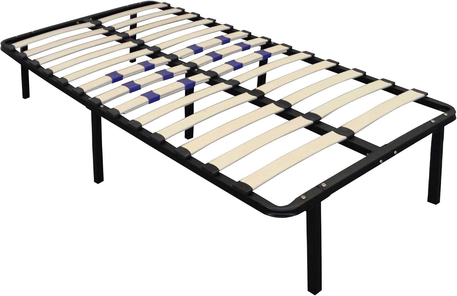 Boyd Sleep 14" High Metal Platform Bed Frame with Wood Slat Support, Adjustable Lumbar Zone from Firm to Plush, No Box Spring Required, Easy Assembly, Under Bed Storage Space, Size Twin