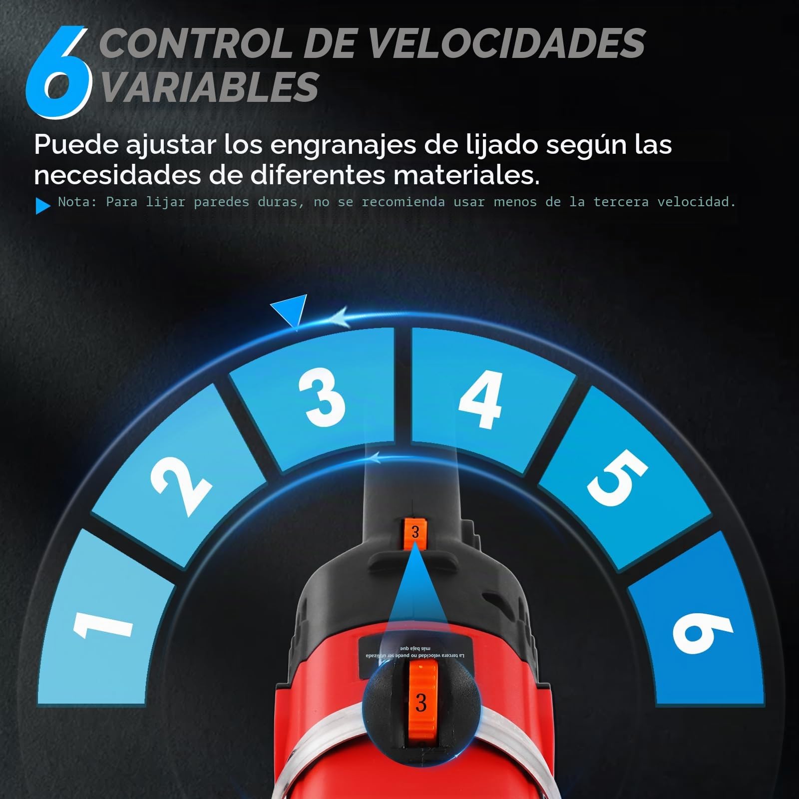 YUCHENGTECH Pulidora de Hormigon 2800W Tres Cabezas Lijadora de Pared con Ajuste de 6 Velocidades Lijadora de Hormigón para Amolar Hormigón Cemento Mármol y Granito