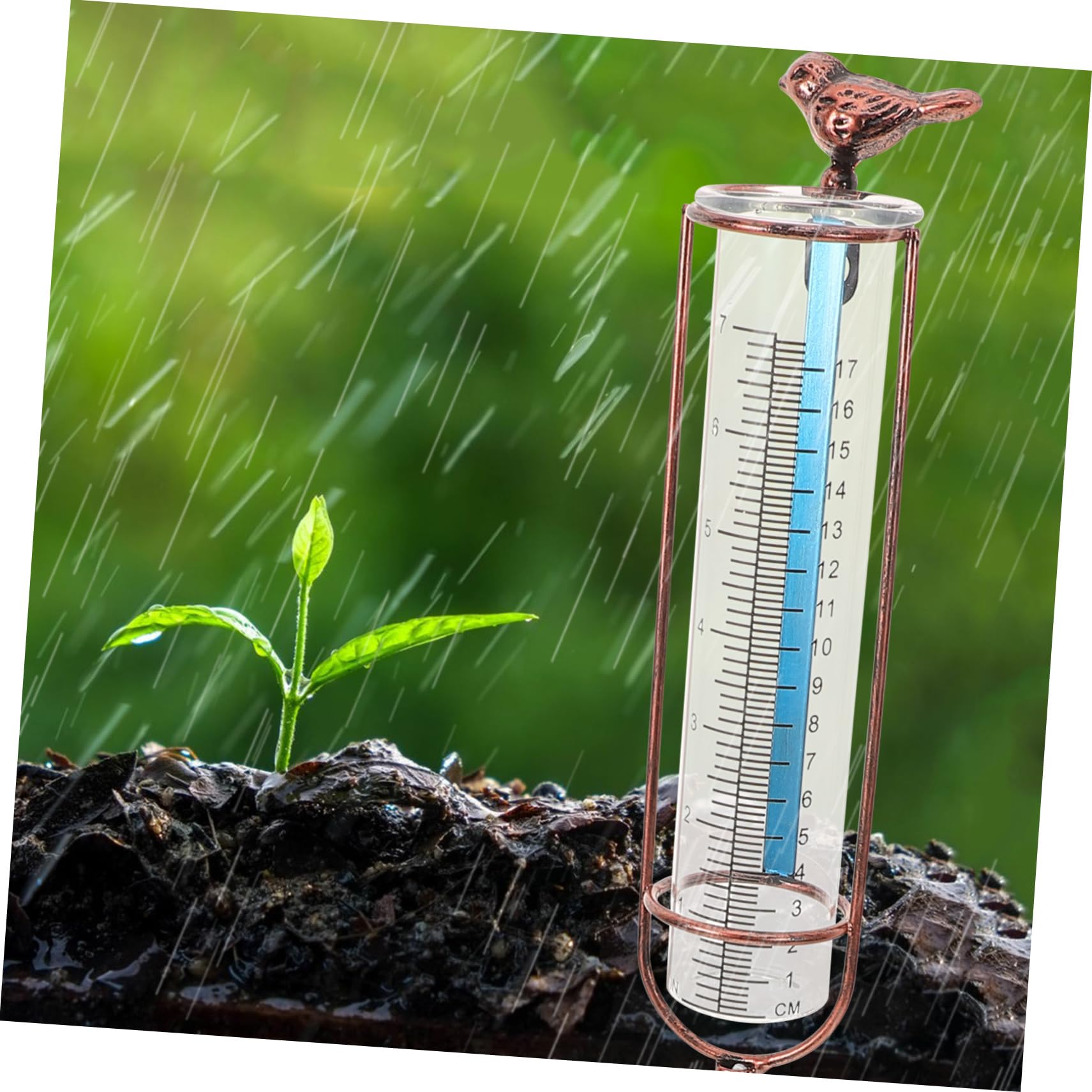 ULTECHNOVO 3pezzi Misuratore Di Pioggia Da Giardino Tubo Di Ricambio Graduato Per Pluviometro Resistente e Stabile Design Per Misurazioni Precise All Aperto Con Guarnizione Rossa