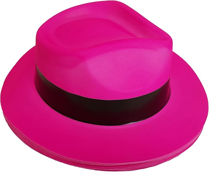 Plastic Gangster Fedora Party Hats 