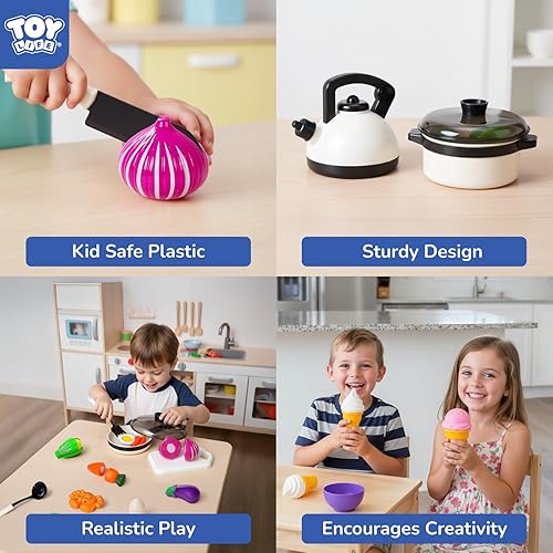 Miniatura 4 de STEAM Life Accesorios de cocina de juguete para jugar comida de 3 4 años regalos para niñas pequeñas juego de cocina para niños ollas y sartenes