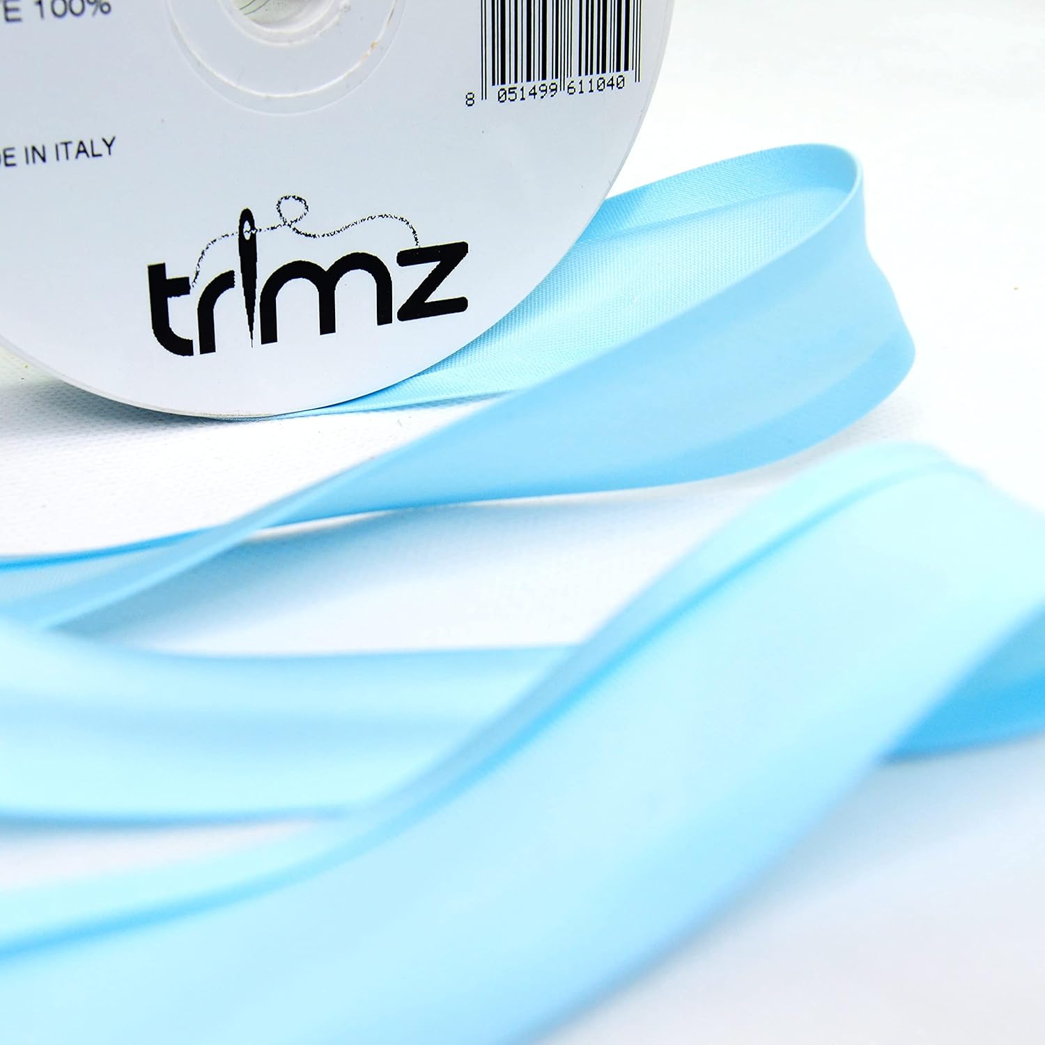 Inastri 25/5/ 5 mm Acetate Satin Bias Binding, Sky Blue 2044