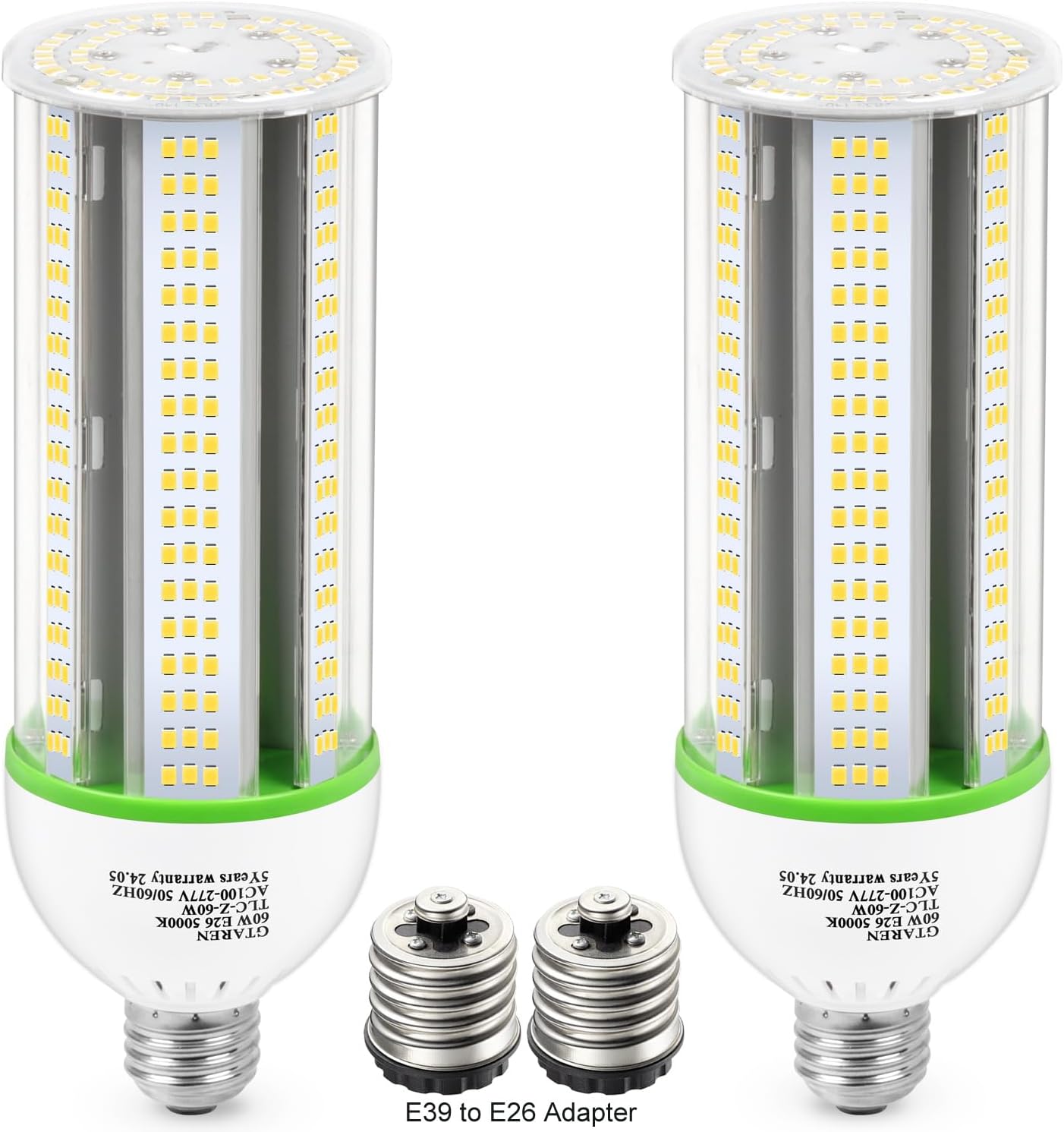 60W LED Corn Cob Bulb,600W Equivalent,5000K Daylight,E26/E39 Base, 8400 Lumens - Replace CFL/Metal Halide/HPS,for Warehouse,Workshop,Gym,Yard,Basement Lighting