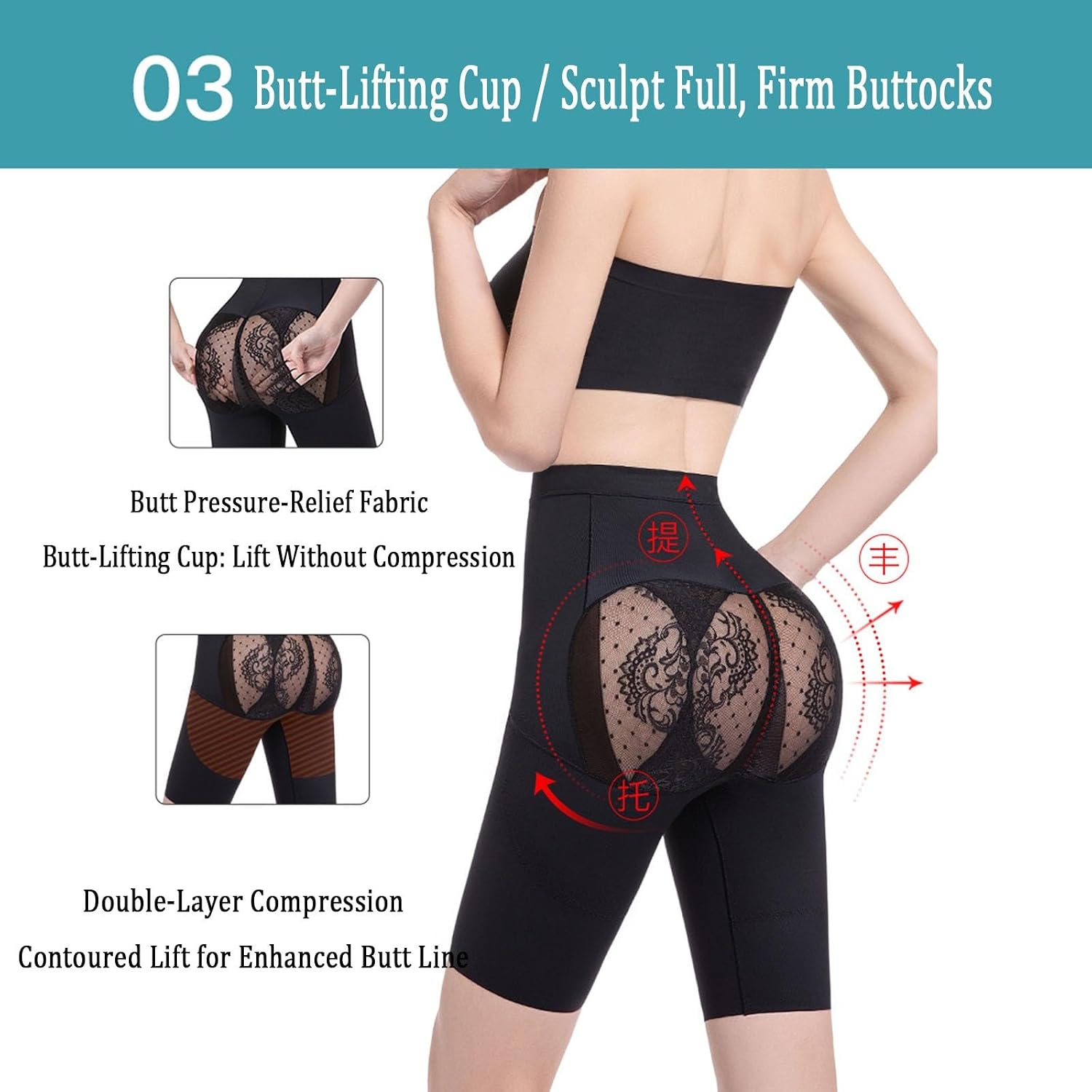 Post Surgery Compression Shorts for Women Double High Waist Body Shaper Butt Lifter Thigh Slimming Leggings