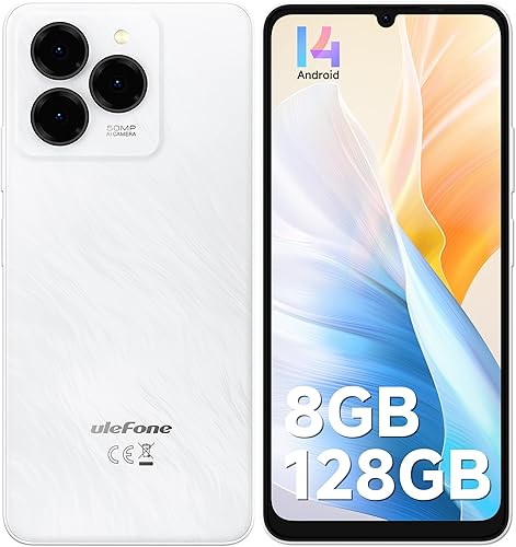Teléfono Ulefone Note 20 Pro Desbloqueado, 8GB+128GB, 8-Core, Pantalla de 6.75" 90Hz, Android 14, Cámara AI de 50MP, Batería de 6000mAh, Dual 4G