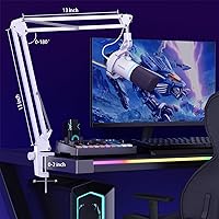 Vista 9 de MAONO Kit de micrófono dinámico XLR/USB, micrófono de podcast RGB con software, silencio, perilla de ganancia, control de volumen, brazo de brazo