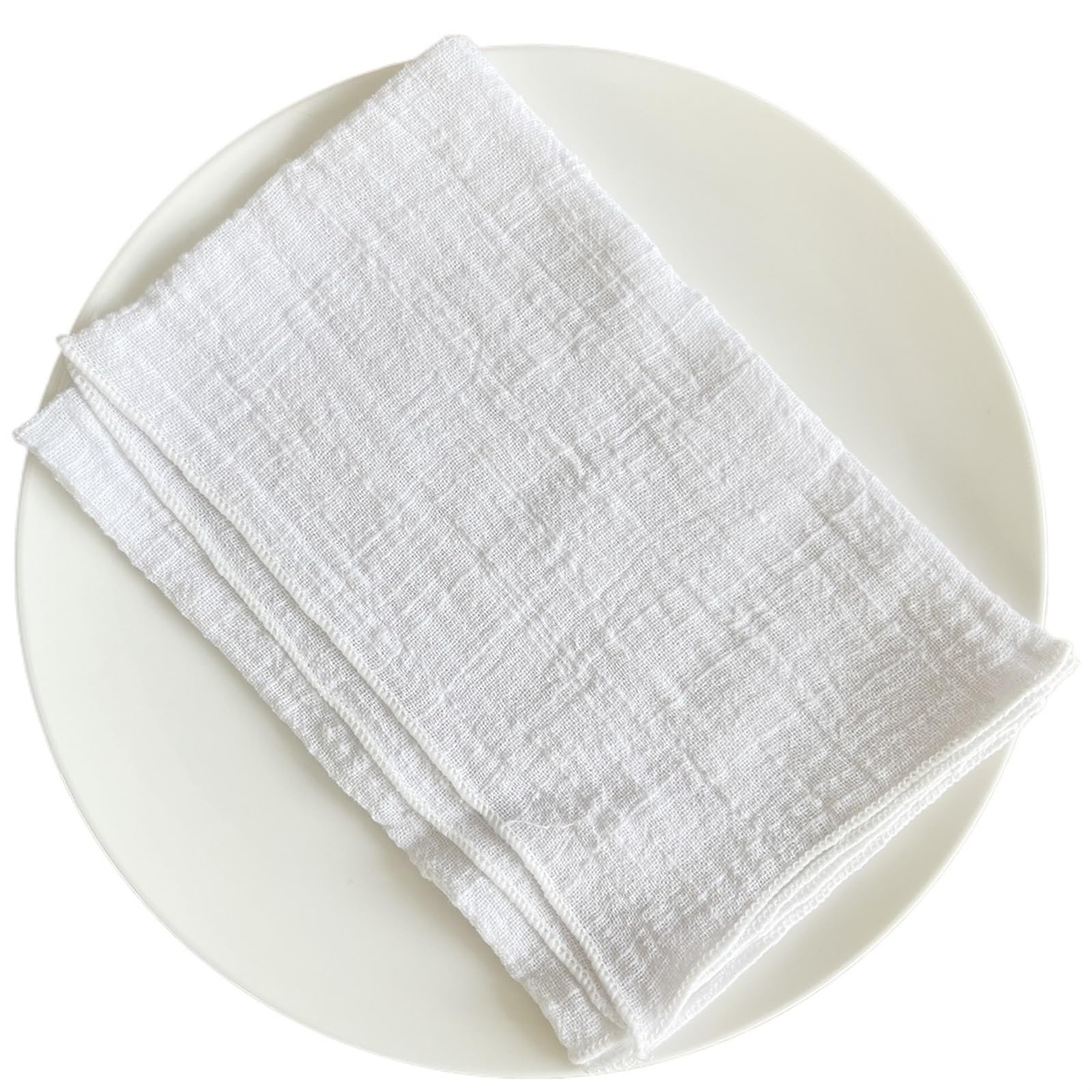 serviettes napkins 50PCS Terracotta Sewing Cloth Napkins 30x30cm Cotton Fabric Serviette Gauze Table Towels Wedding Decoration for dining wedding party everyday home(50pcs White)