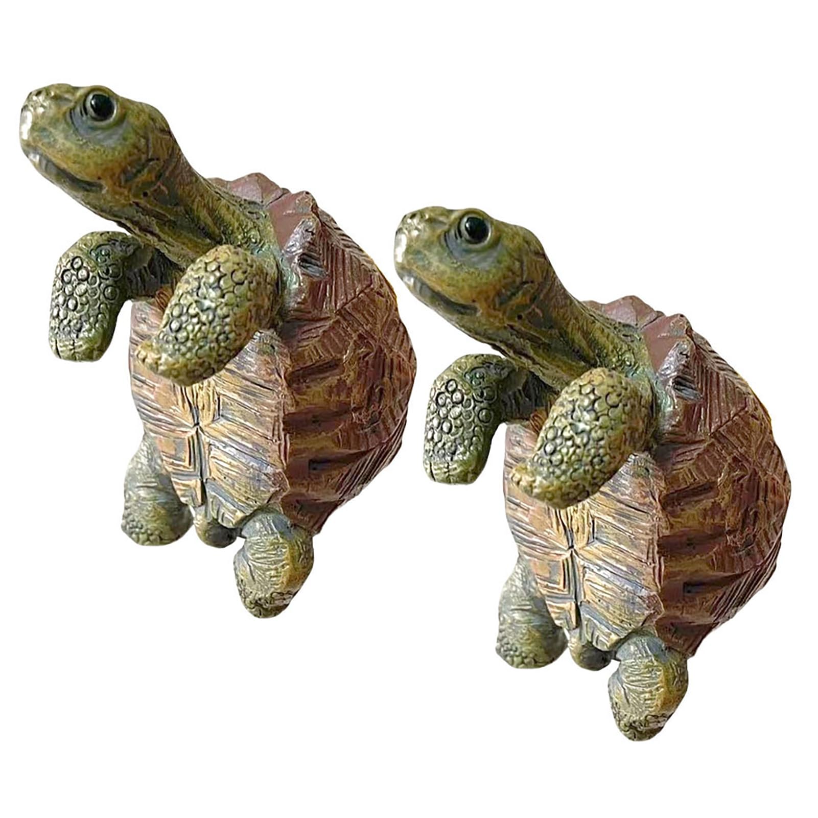 2 PCS Cute Animal Figurines Planter Pot Hanger Decorations,Tortoise Figure Plant Pot Hanger,Cute Climbing Tortoise Flower Pot Hanger Figurines Planter Pot
