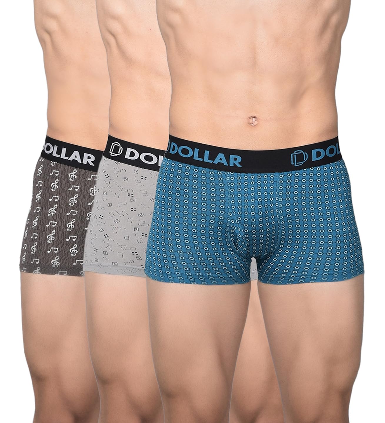 dollar bigboss Men's Assorted Pack of 3 Cotton Trunk (Colour & Print May Vary)-picture-14