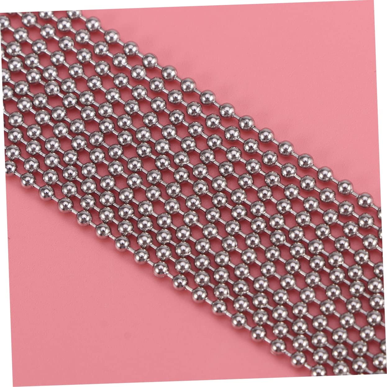 TOPPERFUN Set of 3 2.4mm Diameter Stainless Steel Ball Chains with 10 Connectors Bead Chain with Connectors for DIY Jewelry Dog Tags Bottle Pendant