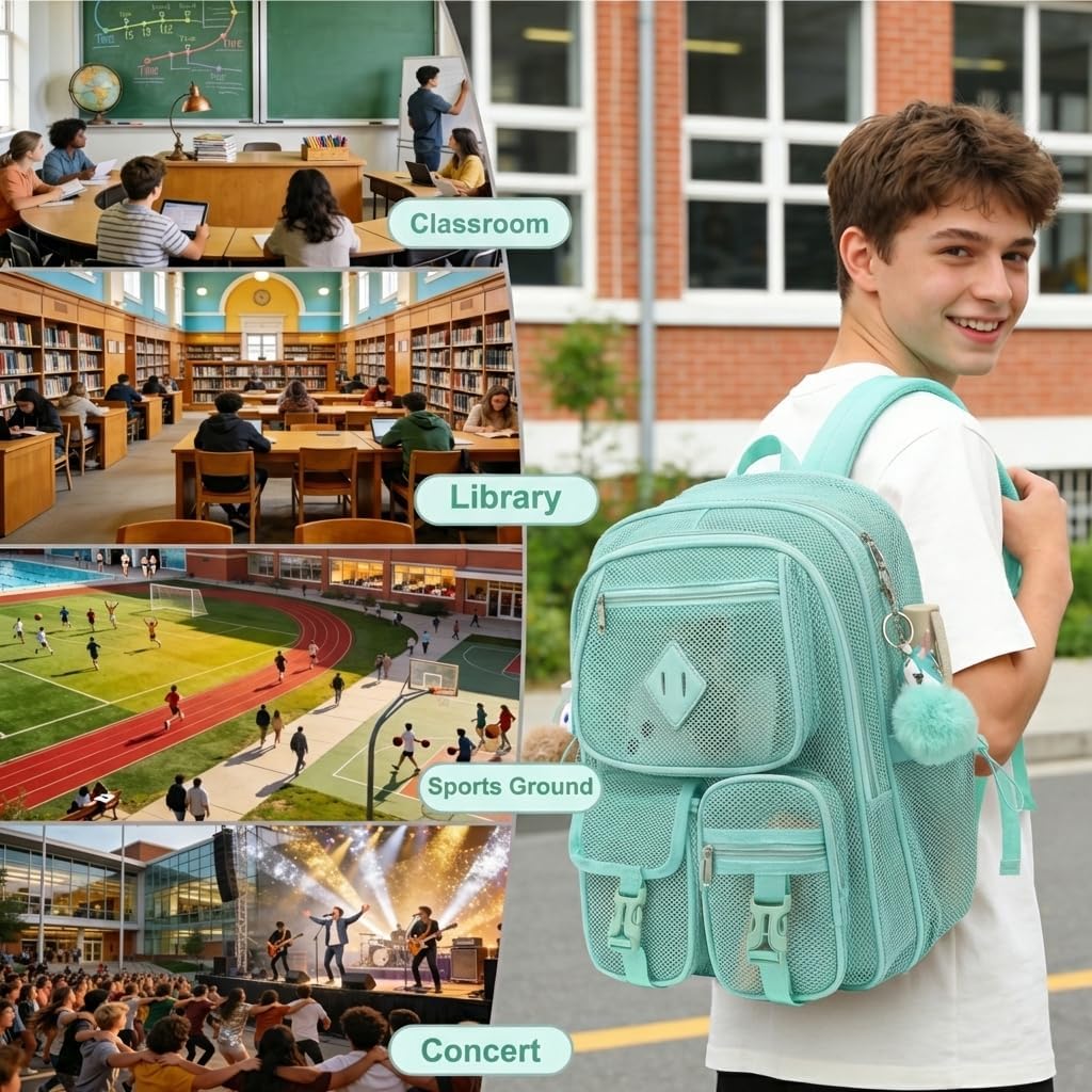 Mesh Backpack Girls Boys Heavy Duty