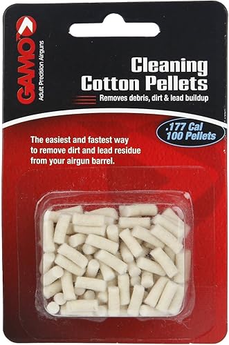 Gamo 621241254CP - Pellets de limpieza de algodón para rifle de aire, calibre .177 (100 unidades), color blanco