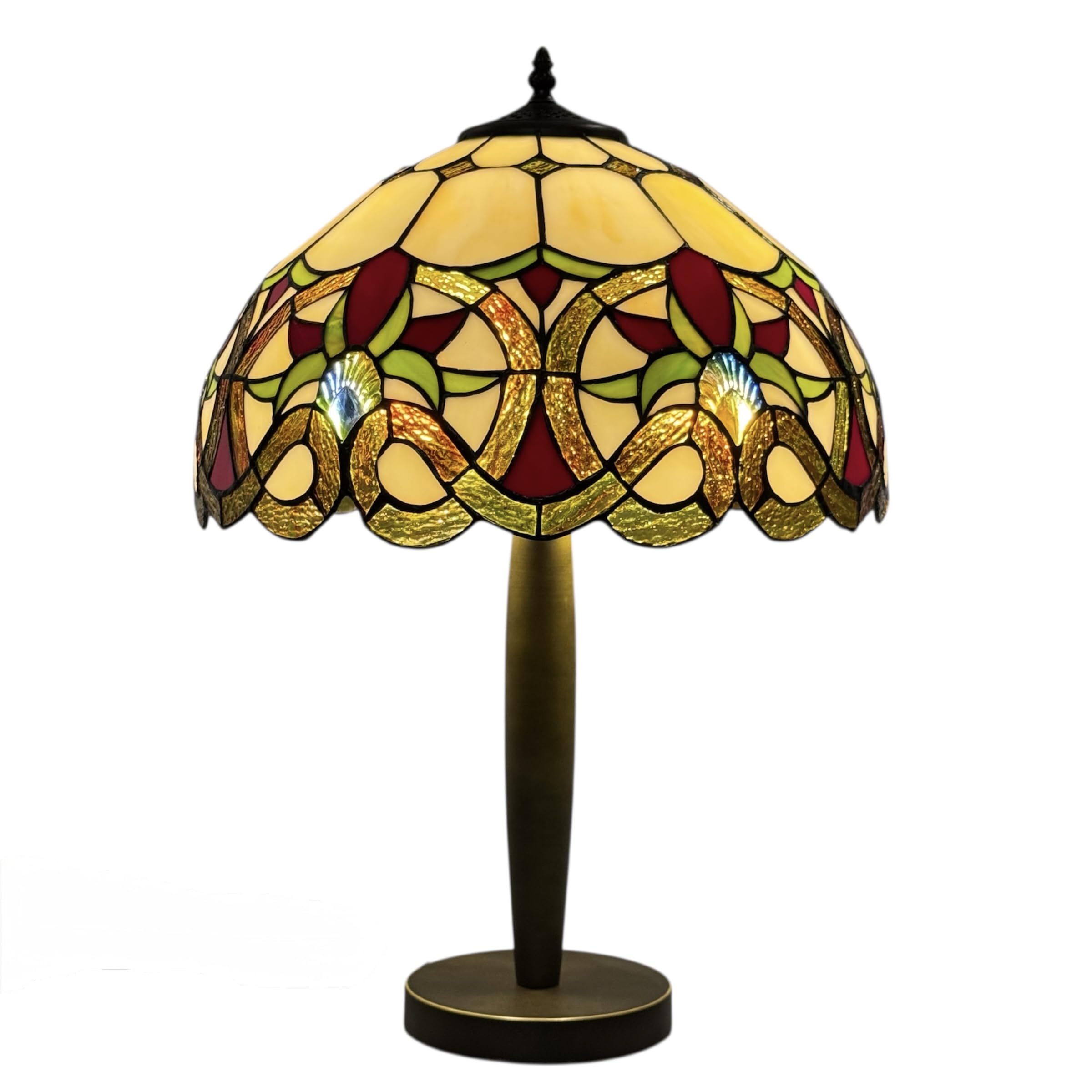 Auroh Tiffany Table Lamp 16 inch Handcrafted Stained Glass Lamp Shades Stunning Quality Antique Designs Lamps for Living Room Bedroom Bedside (1650)