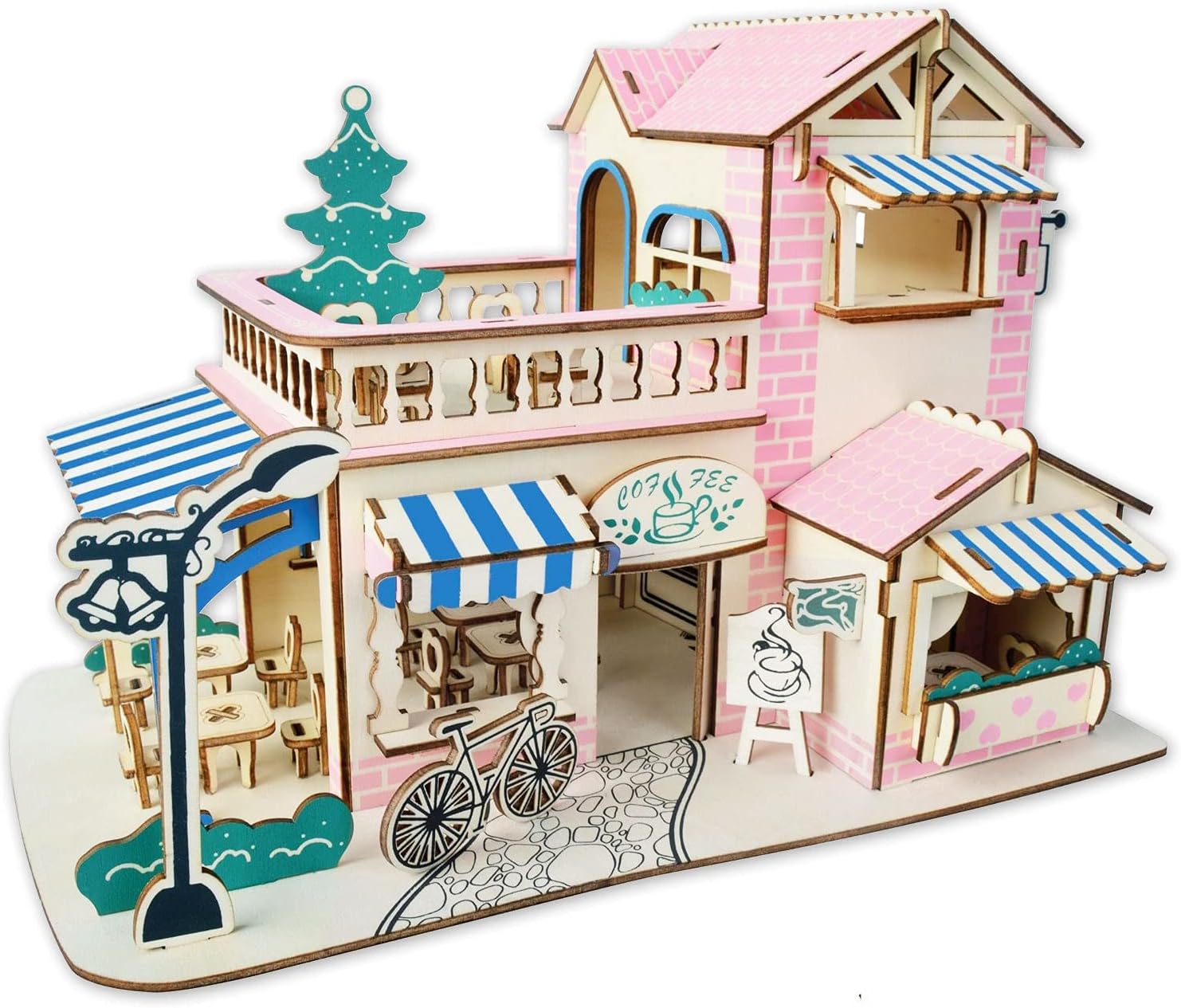 3D Puzzle for Kids, Puzzle for Adults, Cafe Model Kids Puzzles Toys DIY Arts and Crafts for Boys and Girls 161Pcs