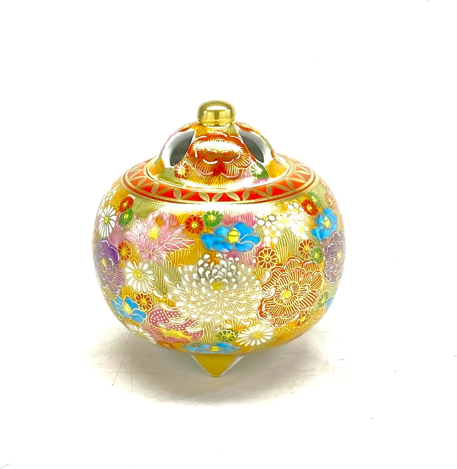 Kutani japanese porcelain【incense burner】hanazume（gold flower）