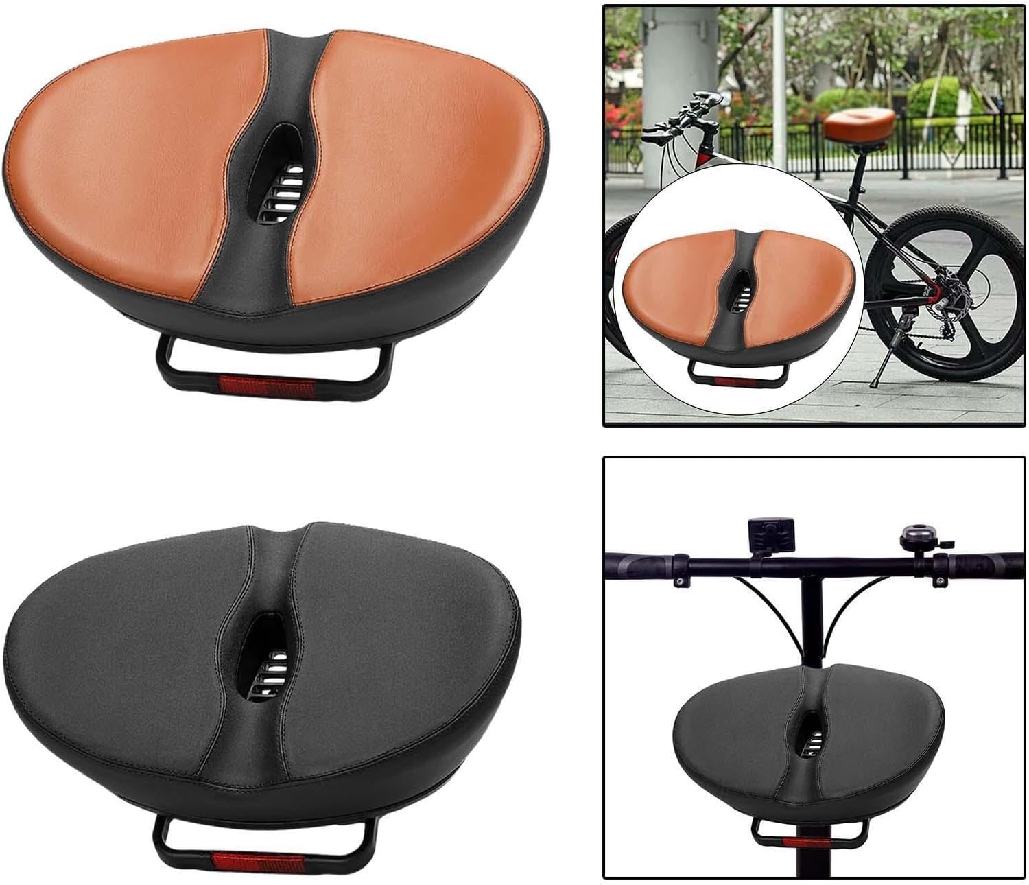 Bike Seat for Men Women Soft Wide Bike Saddle Seat Comfort Bicycle Seat Cushion Bicycle Saddle No Nose for Bicycle Folding Bike