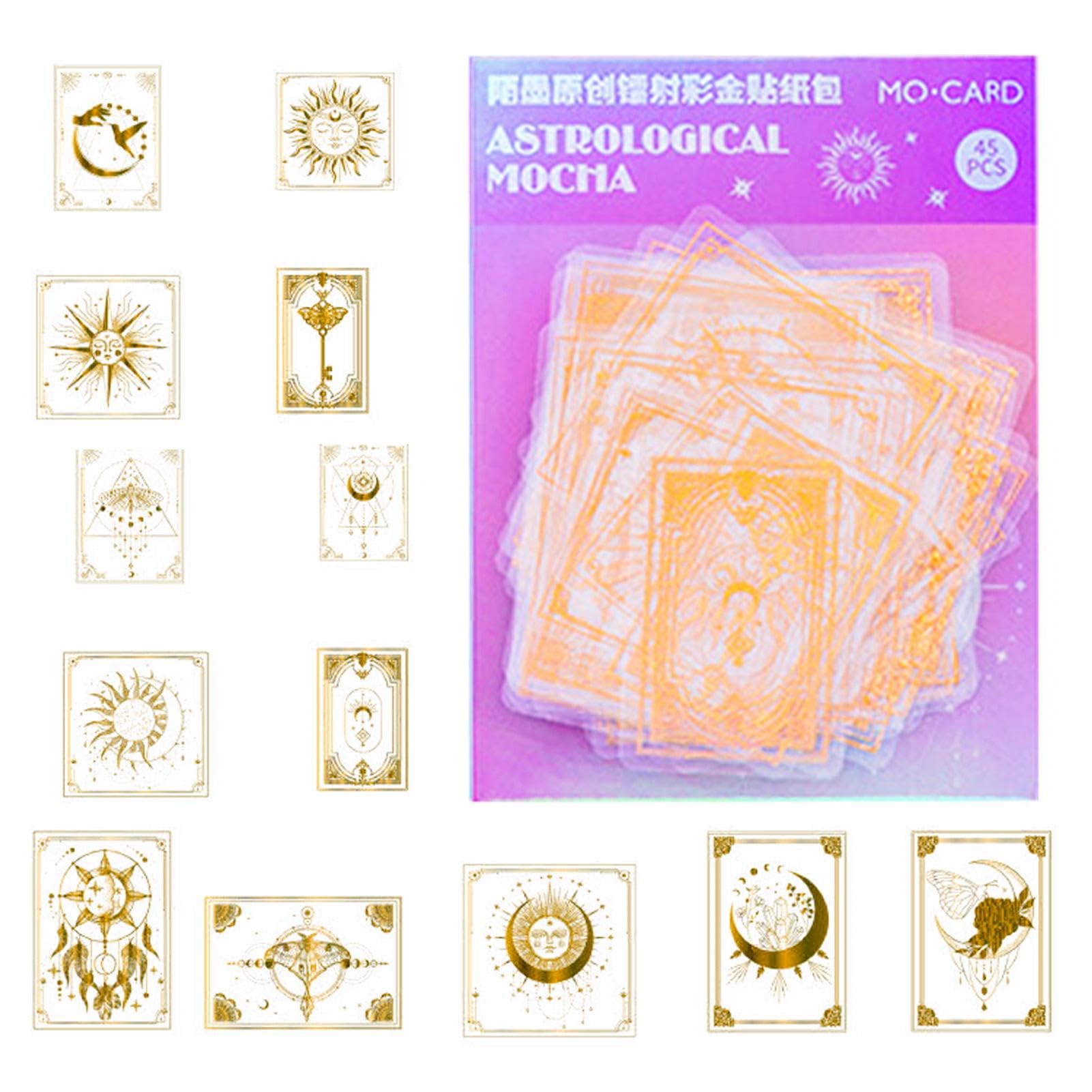 Anulely Pegatinas Doradas para Scrapbooking,Pegatinas Vintage para Botellas de Agua,Calcomanías de copa multiusos vintage - 45 pegatinas creativas y elegantes para portátiles, patinetas, cuadernos y