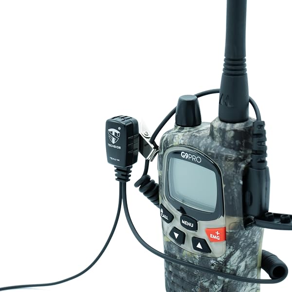 TechSide Micrófono Auricular Envolvente y Doble Cable en Espiral 2 Pin Midland | Radio Transmisora | Compatible con G7 Pro G8 G9 Pro M48 M99 XT30 XT50 XT70 | Vigilancia Seguridad Softair (2 Unidades) - 4
