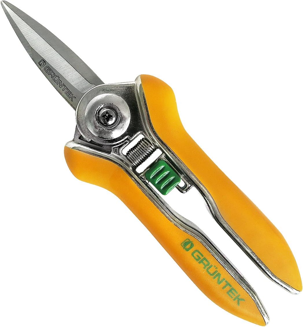GRÜNTEK Garden Pruning Shears COLIBRI Flower Rose Clippers 6.7" / 170 mm Gardening Plant Scissors with SOFT-TOUCH Handle, Bypass Trimmers, Made of Stainless Steel
