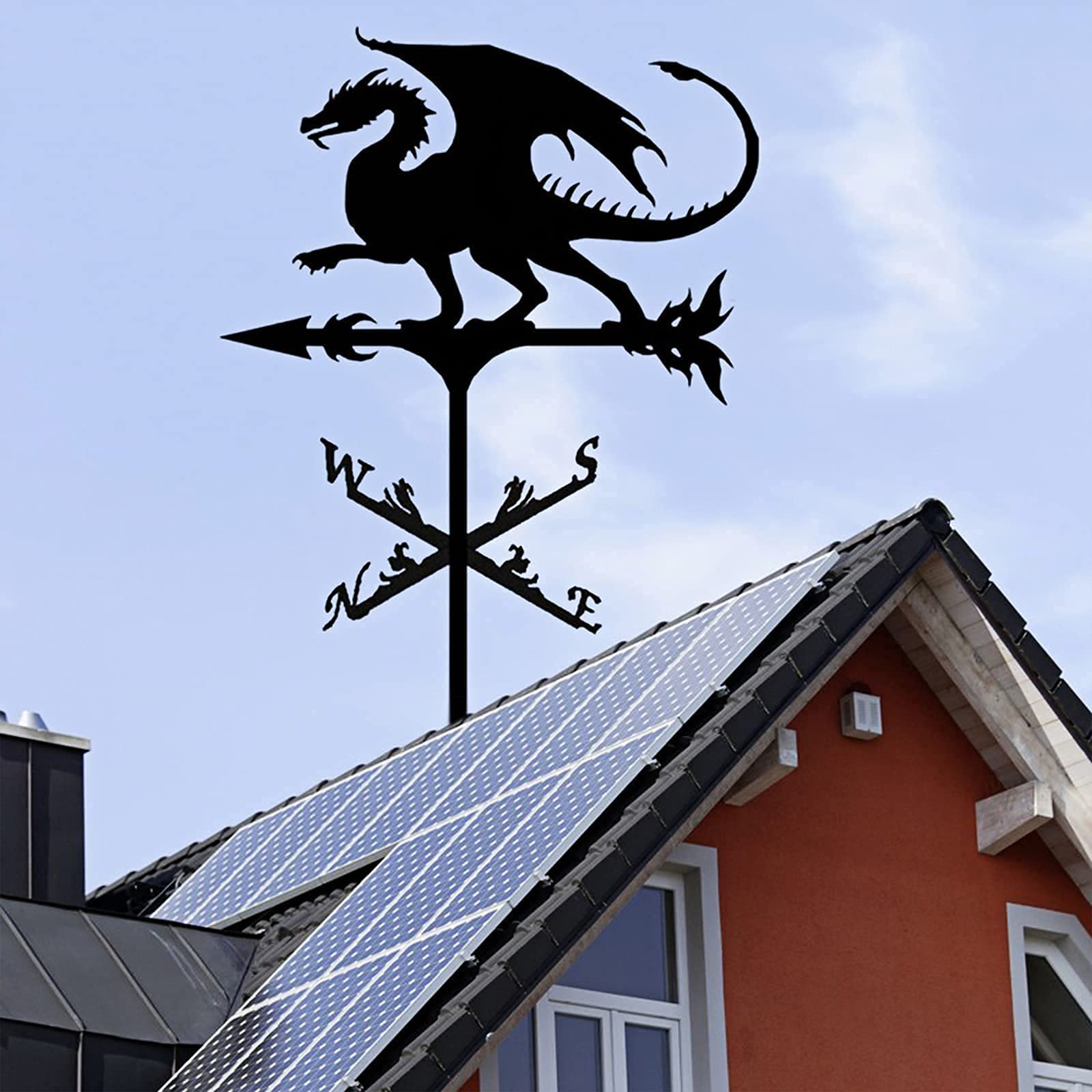 Pogoda Vane Weathervane do dachu - Weather Vane Pomiar Narzędzia Wskaźnik kierunku wiatru Wskaźnik Weathercock Stal nierdzewna do dekoracji ornamentu na patio (Color : Style-3)