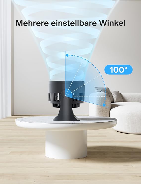 Pelonis Küçük Oda - Masa Fanı, 38dB Sessiz Çalışma, 100° Dikey Hareket, 3 Kademeli Güç, Siyah
