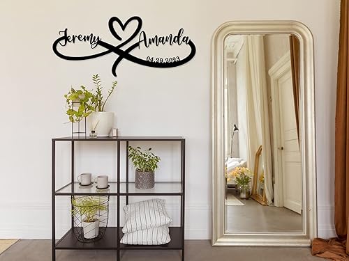 Miniatura 4 de Letrero de infinito personalizado, letrero de infinito de metal, decoración de pared de corazón infinito, regalos personalizados para el día de San