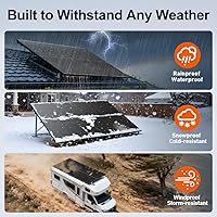 Vista 7 de DOKIO 400W Monocrystalline Solar Panel with 31V Voltage, Designed for Charging 12/24V Devices - 3 m Cable, Ideal for Yard/Garden