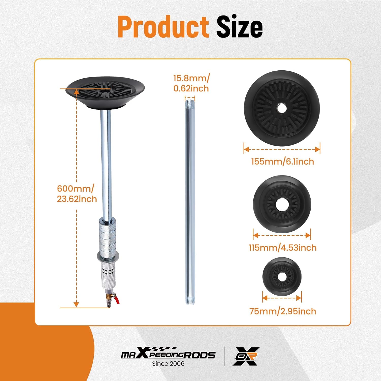 maXpeedingrods Upgraded Car Dent Puller Air Pneumatic Dent Puller, Slide Hammer Puller with 3 Suction Cups 3.2” 4.7” 5.9”, Auto Body Dent Repair Kit, 24.2” Dent Removal Hand Tool