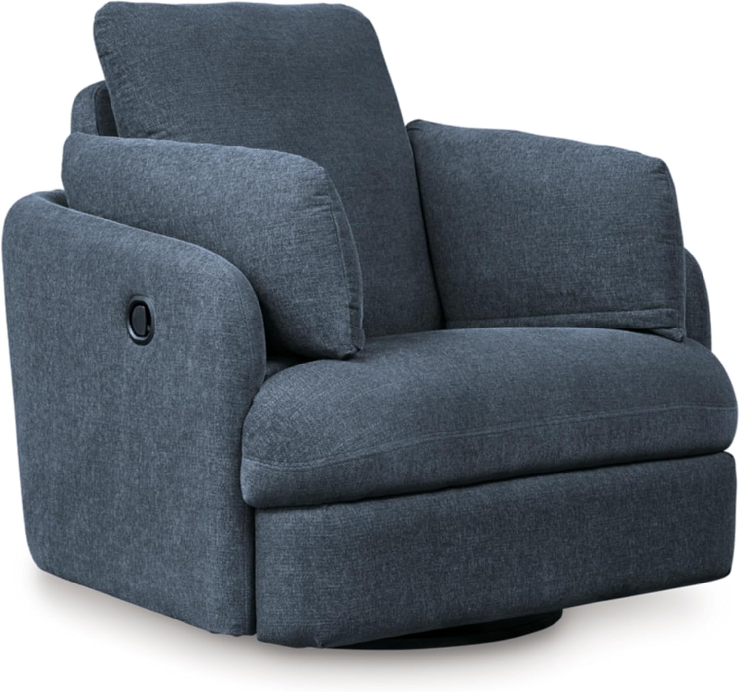 Ink Blue Polyester Swivel Recliner Armchair with Lift