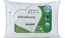 Travesseiro Suporte Médio Altenburg Branco Capa Percal 180 Fios 100% Algodão