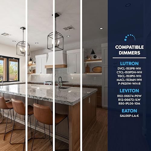 Miniatura 5 de LUXRITE Lámpara de techo empotrable LED de 6 pulgadas con caja de conexiones, 18W, 5CCT 2700K3000K3500K4000K5000K, alto brillo de 1800 lúmenes, luz