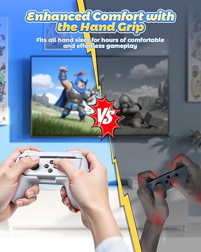 Miniatura 2 de FYOUNG Hand Grips Compatible with Switch Controllers, Grip for Switch Joy Con - White (2 Packs)