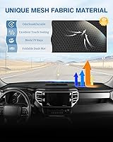 Vista 5 de FIILINES - Cubierta para tablero, accesorio para tablero de malla antideslizante, parasol sin reflejos y protector compatible con Toyota Tundra